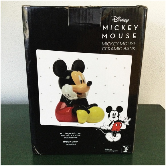 🍒 DISNEY Mickey Mouse Ceramic Coin Bank – Classic Outfit, NWT - Picture 7 of 12